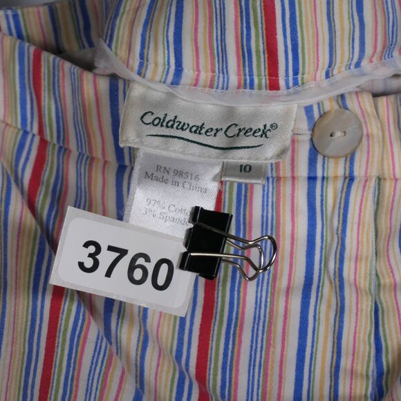 Coldwater Creek Pants Womens Medium Cotton Stretch Blend Rainbow Cropped - Picture 8 of 8